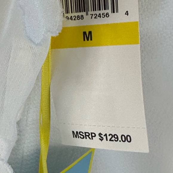 CeCe 3/4 Sheer 3D Flower Sleeve Mini Dress - Ivory - size Medium - Picture 9 of 11